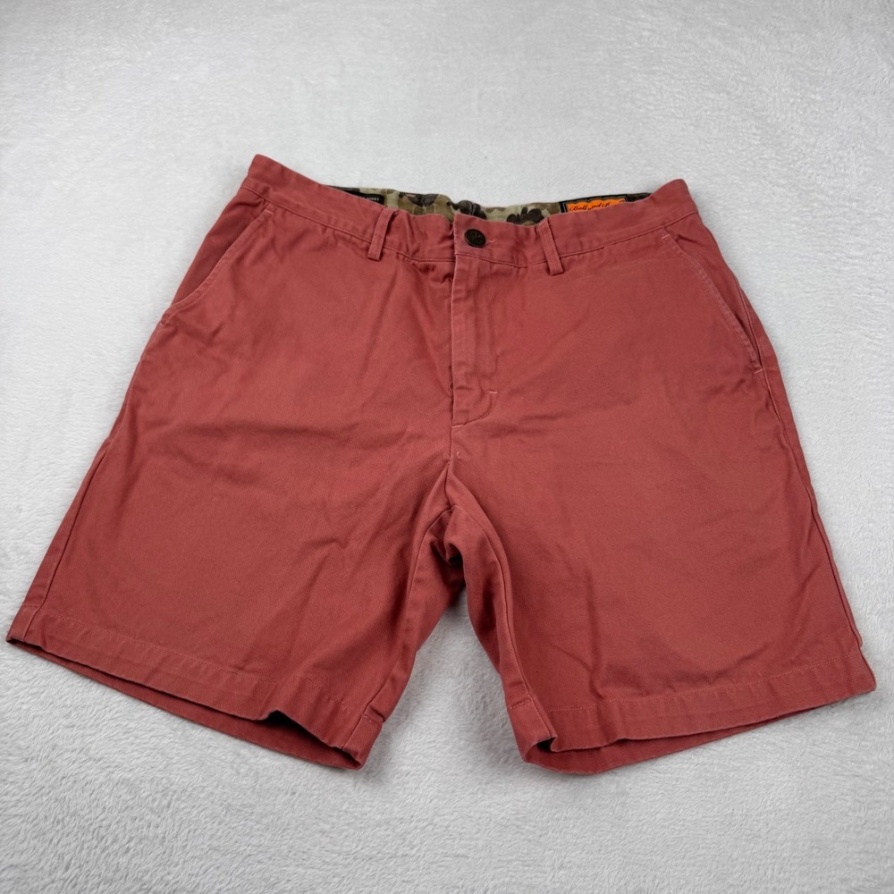 Ball and Buck 6 Point Short Mens 34 Salmon Pink Camo Lined Chino Made in USA